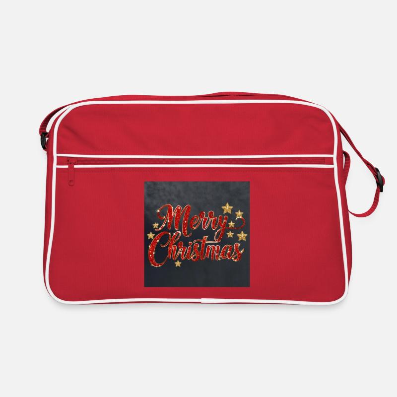 Glitzerndes Merry Christmas Script Retro Tasche