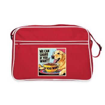 Golden Retriever - Nous pouvons partager si vous voulez - Sac Retro - rouge/blanc - Devant