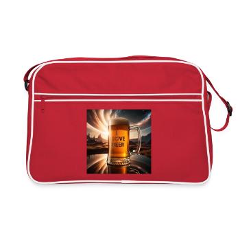 J’adore le motif du verre à bière - Sac Retro - rouge/blanc - Devant