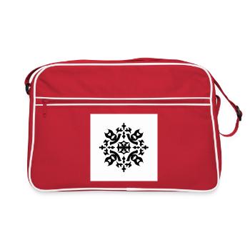 Motif complexe de flocon de neige noir - Sac Retro - rouge/blanc - Devant