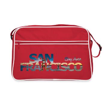 Région de la baie de San Francisco - cadeau - Sac Retro - rouge/blanc - Devant