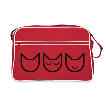 Chats : Ne voyez pas de mal, n’entendez aucun mal, ne parlez pas de mal - Sac Retro - rouge/blanc - Devant