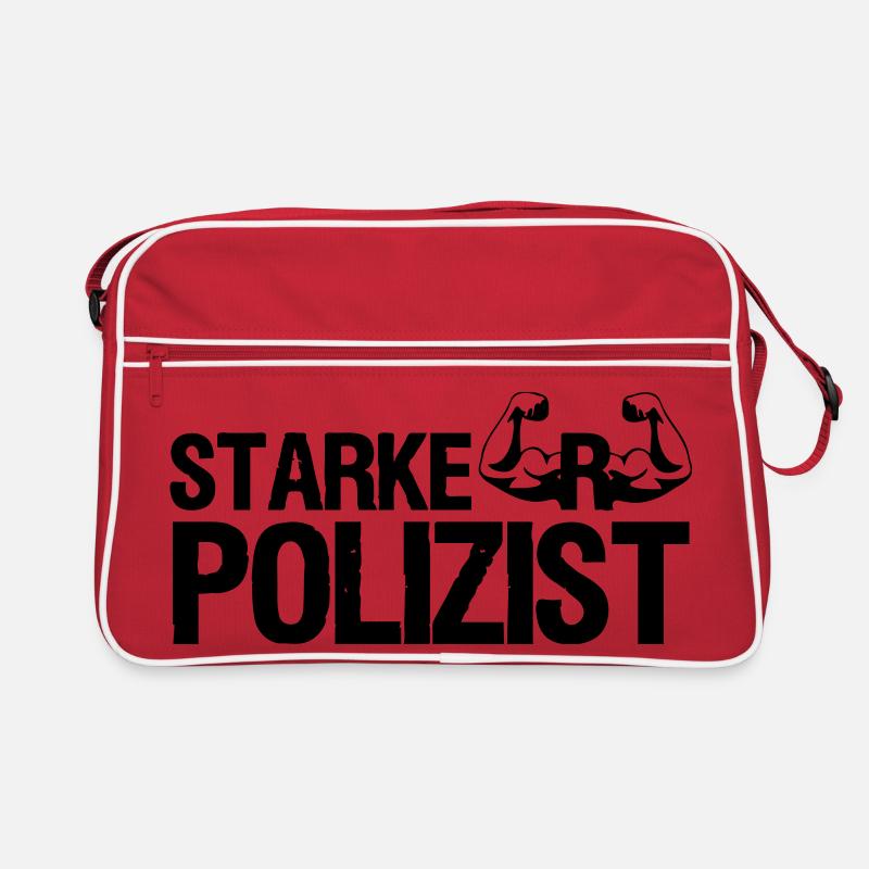 Starker Polizist, Polizei, Sprüche, Geschenk Retro Tasche