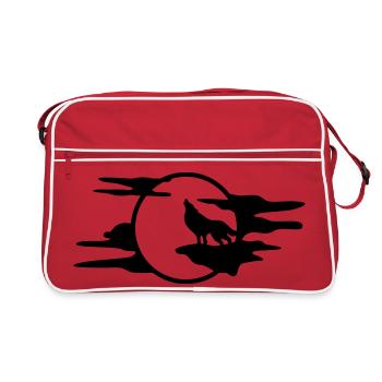 Der schwarze Wolf - Retro Tasche - Rot/Weiß - Vorne