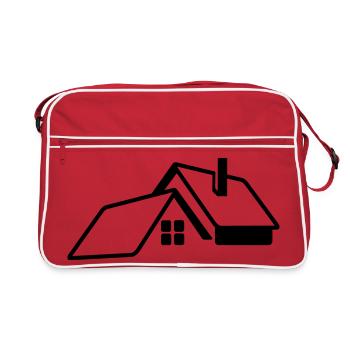 Logo transparent de la maison - Sac Retro - rouge/blanc - Devant