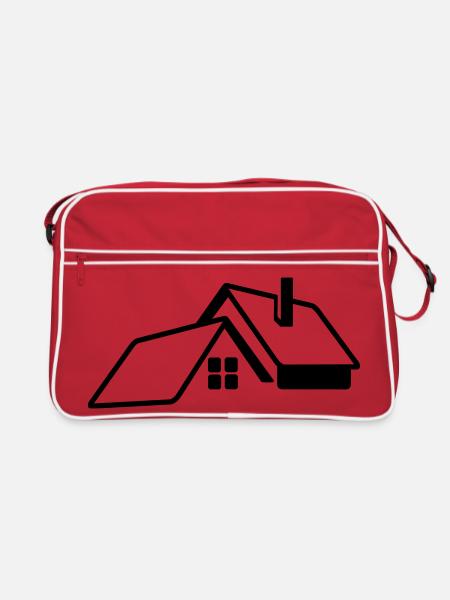 House transparent logo - Retro Bag - red/white - Front