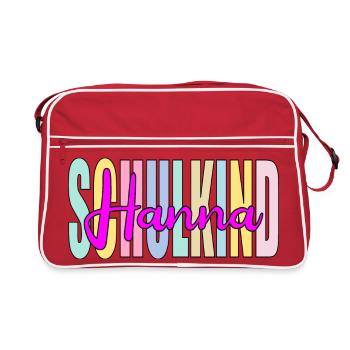SCHULKIND MÄDCHEN - SCHRIFTZUG NAME HANNA - Retro Tasche - Rot/Weiß - Vorne