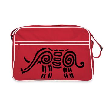 Elefant1 - Retro Tasche - Rot/Weiß - Vorne