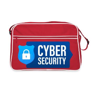 cyber security, ordinateur - Sac Retro - rouge/blanc - Devant
