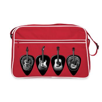 Black & White Guitar Quartet - Retro Bag - red/white - Front
