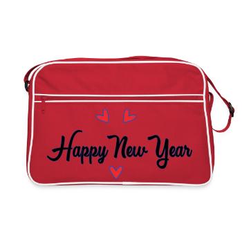 HAPPY NEW YEAR - Sac Retro - rouge/blanc - Devant