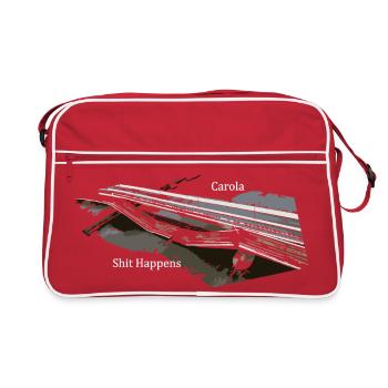 Brückeneinsturz Carola - Retro Tasche - Rot/Weiß - Vorne