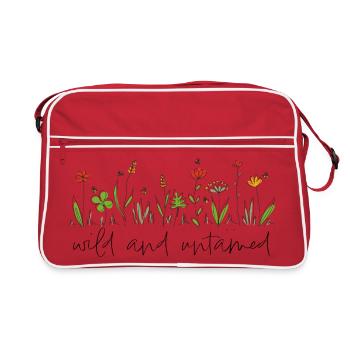 sauvage et indompté - Fleurs des prés, Liberté - Sac Retro - rouge/blanc - Devant