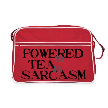 Powered by Tea &amp; Sarcasm - Retro Bag - red/white - Front