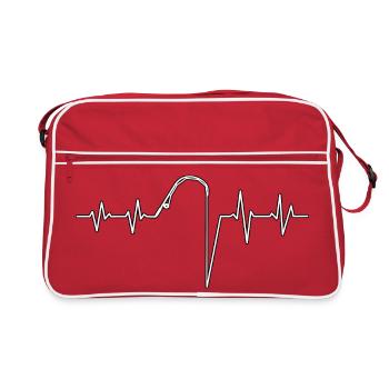 my heart beats for fishing - Retro Bag - red/white - Front