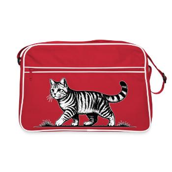 Chat qui cour Chat - Sac Retro - rouge/blanc - Devant