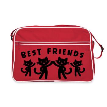 Meilleurs amis chats - Sac Retro - rouge/blanc - Devant