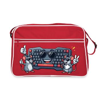 Keyboard Mice Duo - Retro Bag - red/white - Front