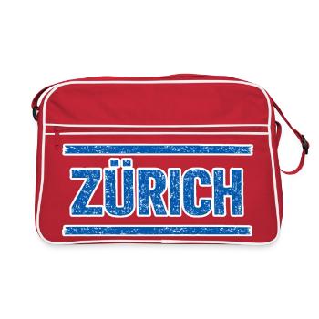 Zürich Schriftzug - Retro Tasche - Rot/Weiß - Vorne