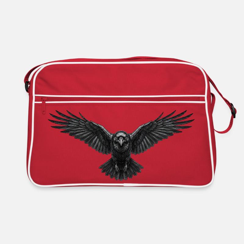 Rabe - Retro Tasche - Rot/Weiß