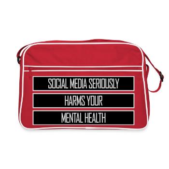 Les réseaux sociaux nuisent sérieusement à la santé mentale selon les affirmations - Sac Retro - rouge/blanc - Devant