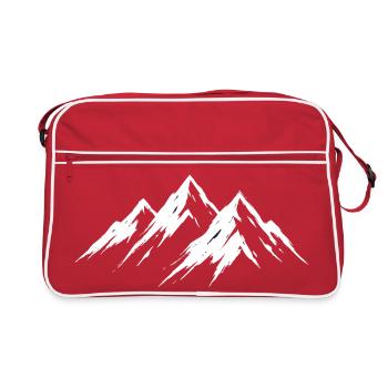 Berge Alpen Wandern Bergsteiger Outdoor Motiv - Retro Tasche - Rot/Weiß - Vorne