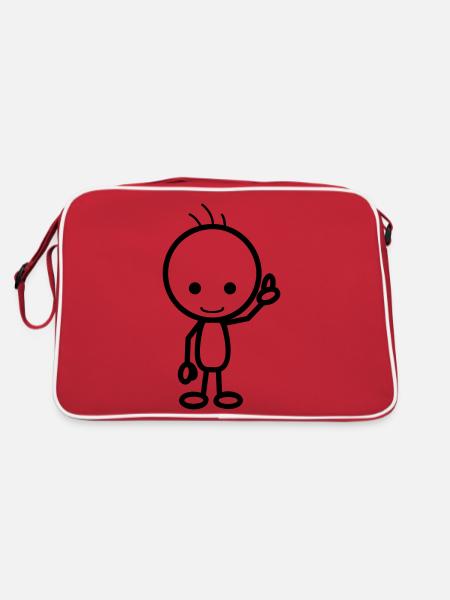masculin - Sac Retro - rouge/blanc - Dos
