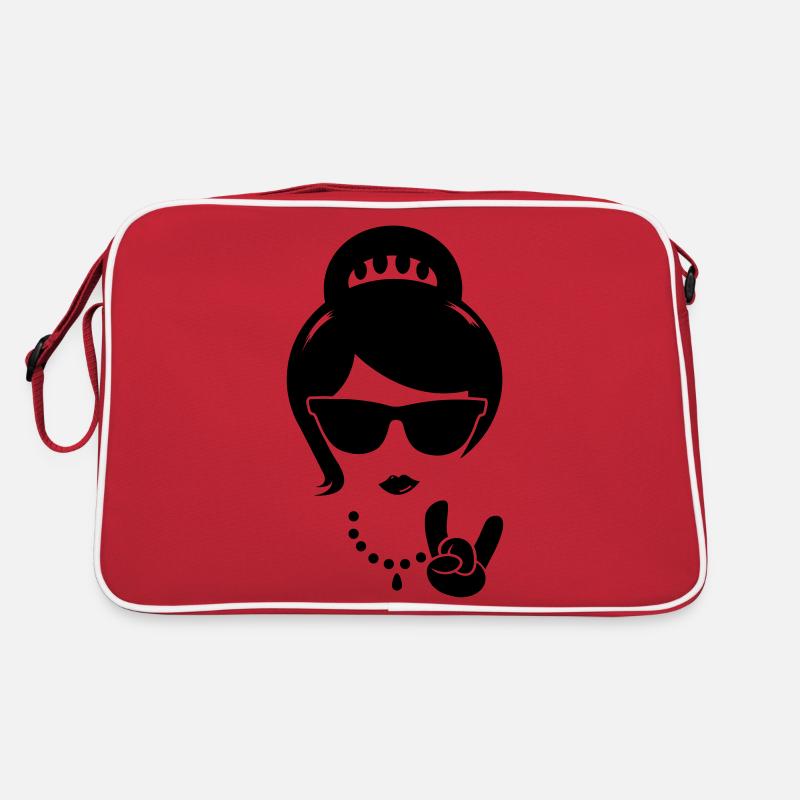 swag coole frau mutter swag hipster madchen boss - Retro Tasche - Rot/Weiß