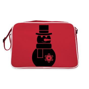 schneemann - Retro Tasche - Rot/Weiß - Hinten