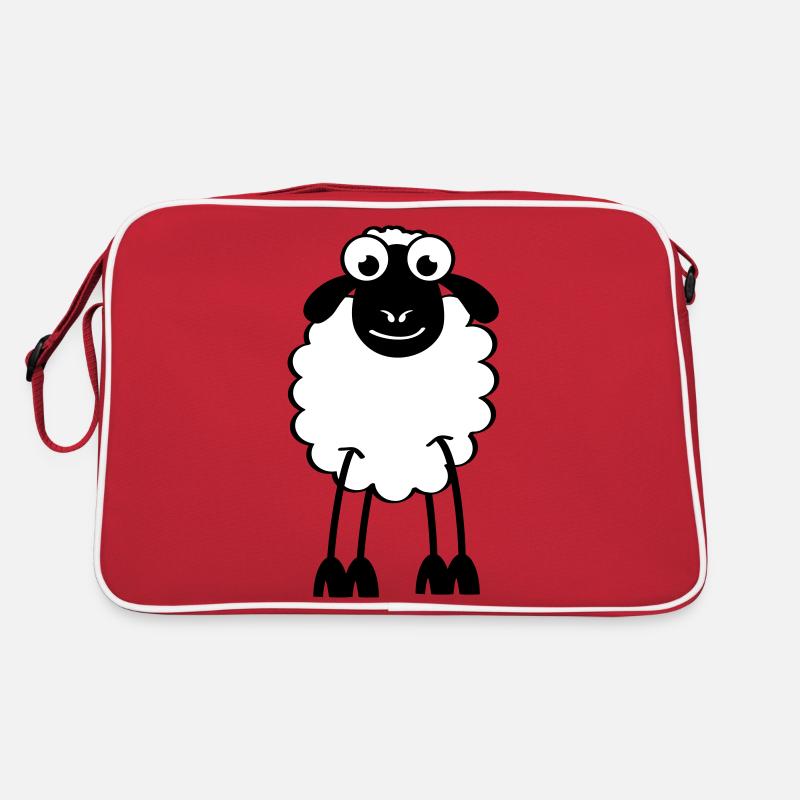 Sheep, white or black sheep. Dreaming or sleeping Retro Bag