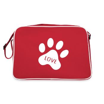Patte chien patte patte de patte cher chiens - Sac Retro - rouge/blanc - Dos