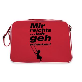 mir reichts ich geh schaukeln - Retro Tasche - Rot/Weiß - Hinten