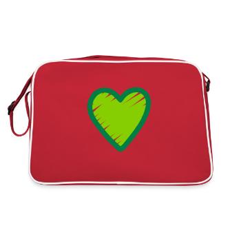 Green Heart Icon - Retro Bag - red/white - Back