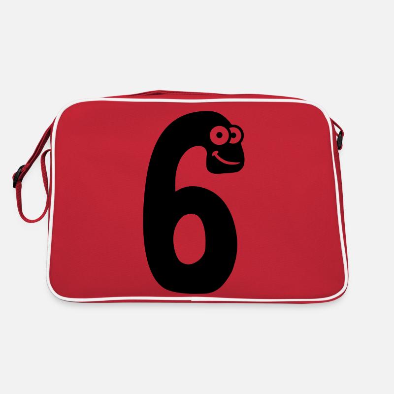 Number 6 six comic cartoon funny face Retro Bag