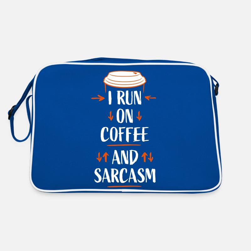 I Run On Coffee And Sarcasm Sarkastischer Spruch Retro Tasche