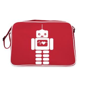 Robot Heart Love - Retro Bag - red/white - Back