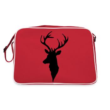 Deer head - Retro Bag - red/white - Back
