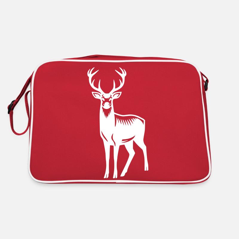 Hirsch Geweih 2 Symbol Wappen Piktogramm Vektor Retro Tasche