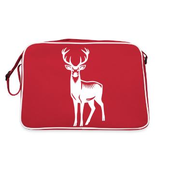 Deer Antler Symbol Coat of Arms Pictogram Vector - Retro Bag - red/white - Back