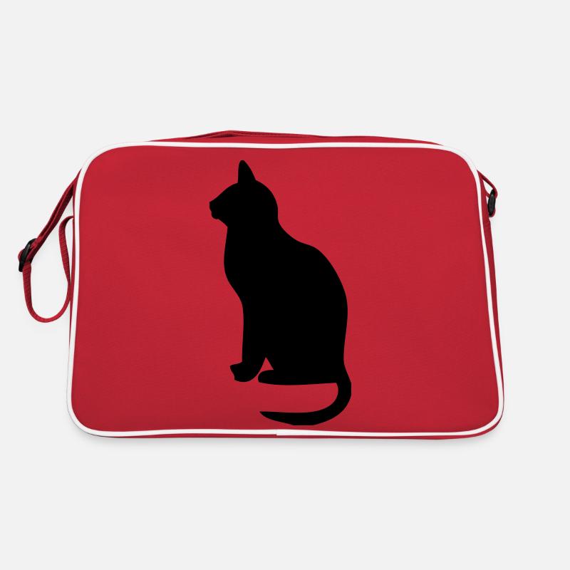 cat - Retro Tasche - Rot/Weiß