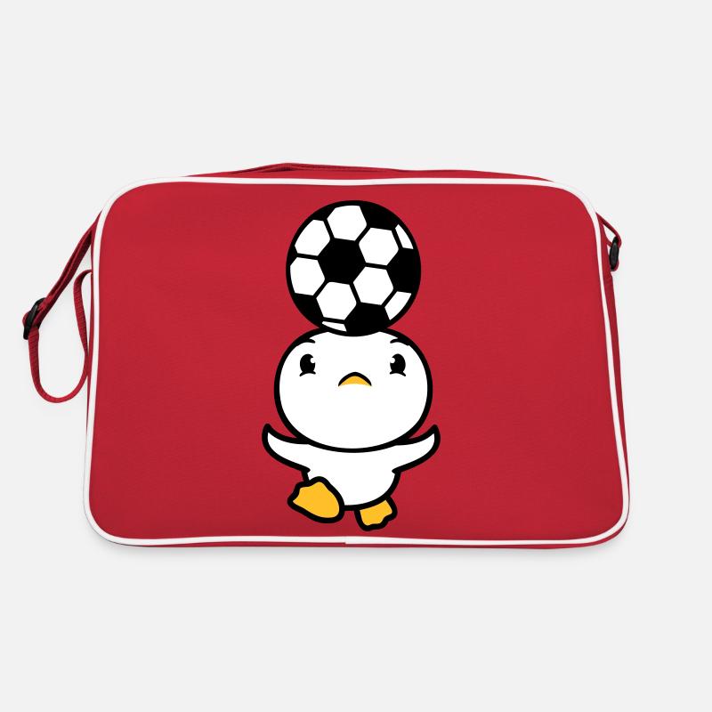 Duck Playing Soccer Header Ball Balancing Head Retro Bag