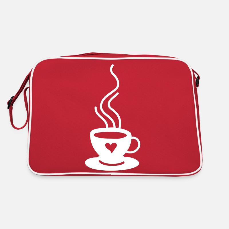 Kaffeetasse Liebe - Retro Tasche - Rot/Weiß