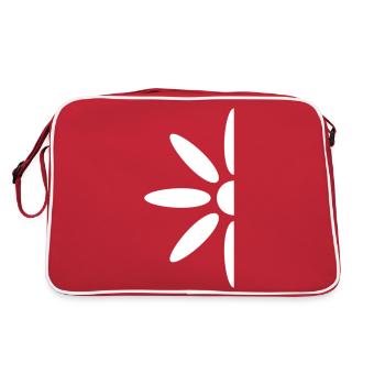 Petite Marguerite Demi Fleur Blanc Décoratif Belle - Sac Retro - rouge/blanc - Dos