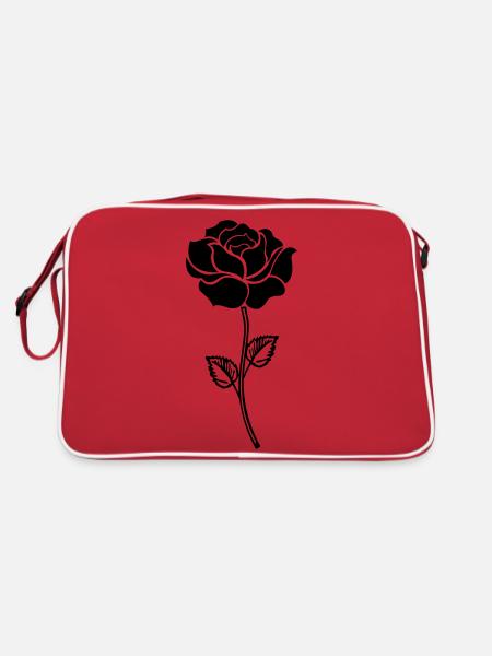 rose_black - Retro Tasche - Rot/Weiß - Hinten