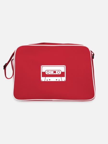 Cassette Tape Music Radio Retro Idée Cadeau génial - Sac Retro - rouge/blanc - Dos