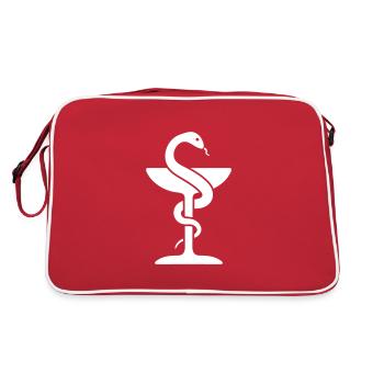 Conception de logo médical, symbole de pharmacie avec serpent - Sac Retro - rouge/blanc - Dos