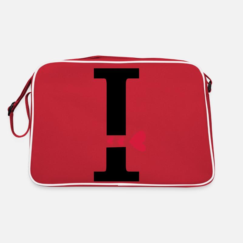 Capital letter I with hearts Retro Bag