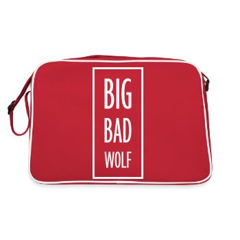 big bad wolf quote - Retro Bag - red/white - Back