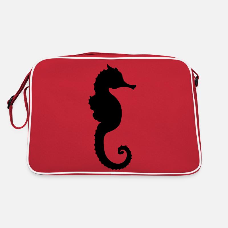 seepferd - Retro Tasche - Rot/Weiß