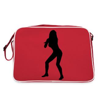 Woman body Silhouette vector design - Retro Bag - red/white - Back